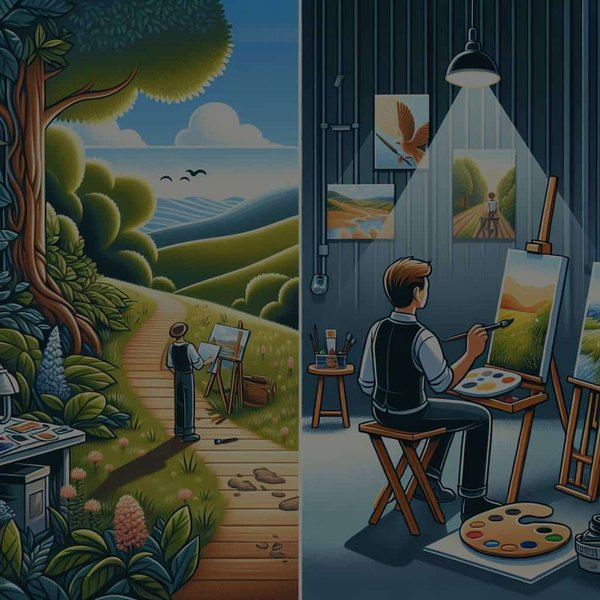 Quelles sont les particularités de la peinture en plein air par rapport à l'atelier ?